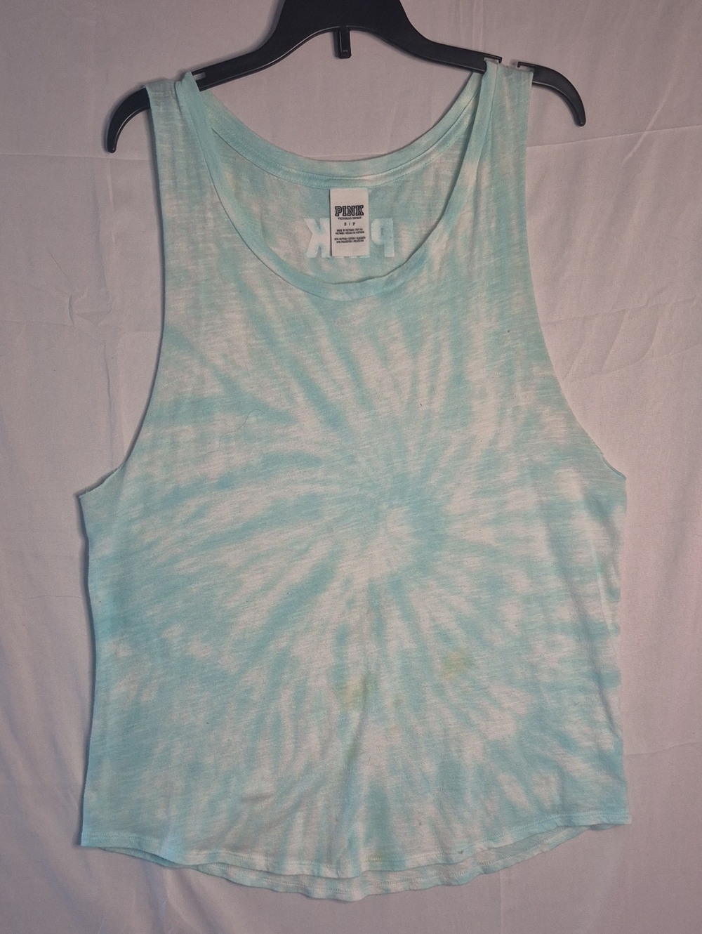 PINK Victoria's Secret Mint & White Tie-Dye Tank